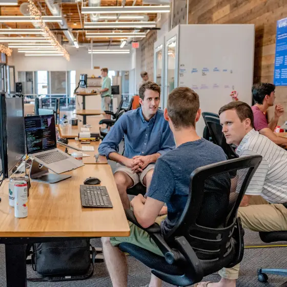 Team reviewing an AI delivery plan